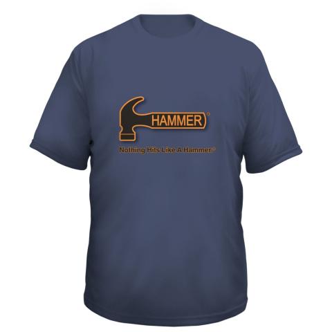 Hammer Indigo Gray Cotton T-Shirt with Color Logo